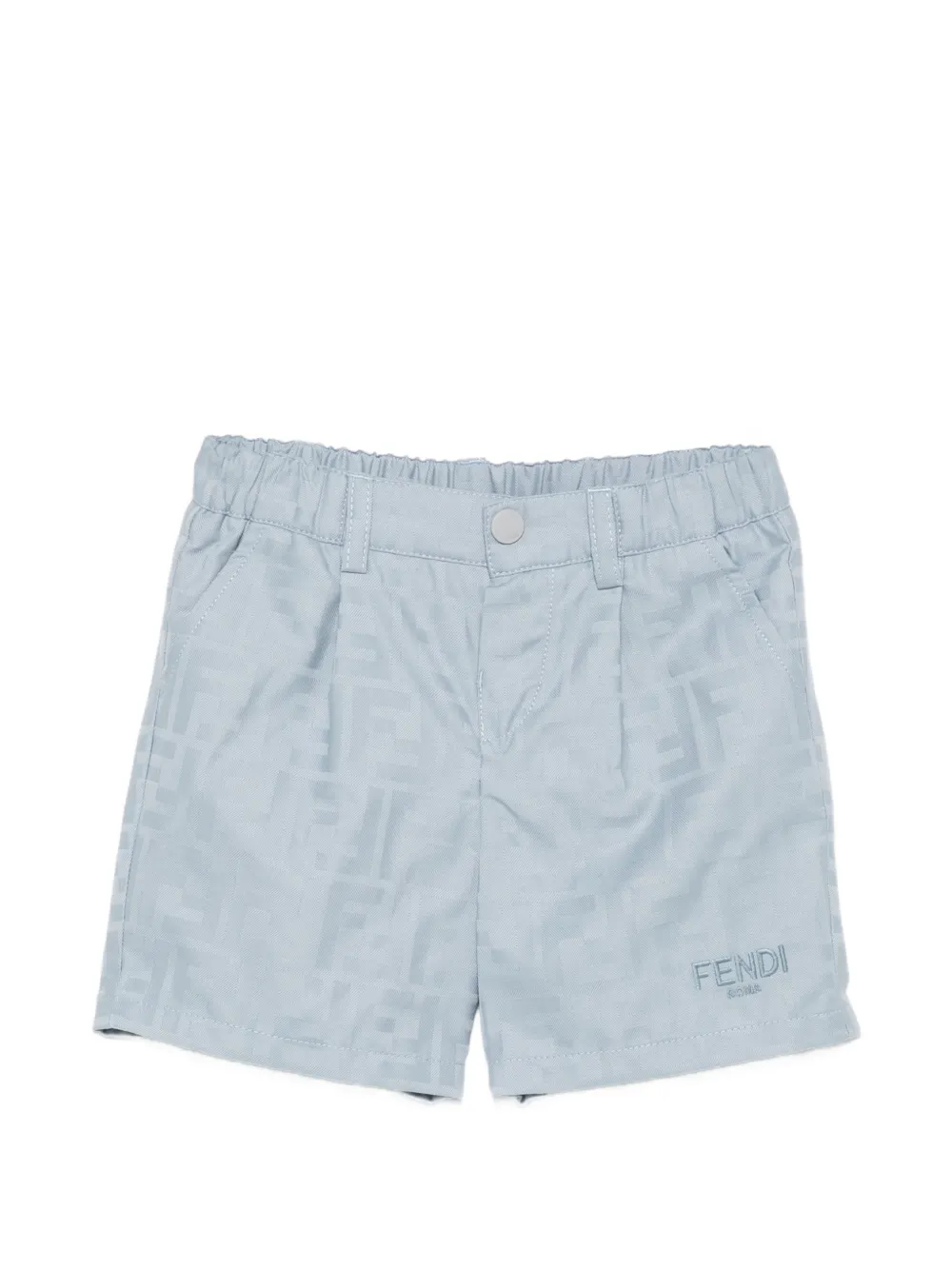 Fendi Kids Shorts con logo FF jacquard - Blu