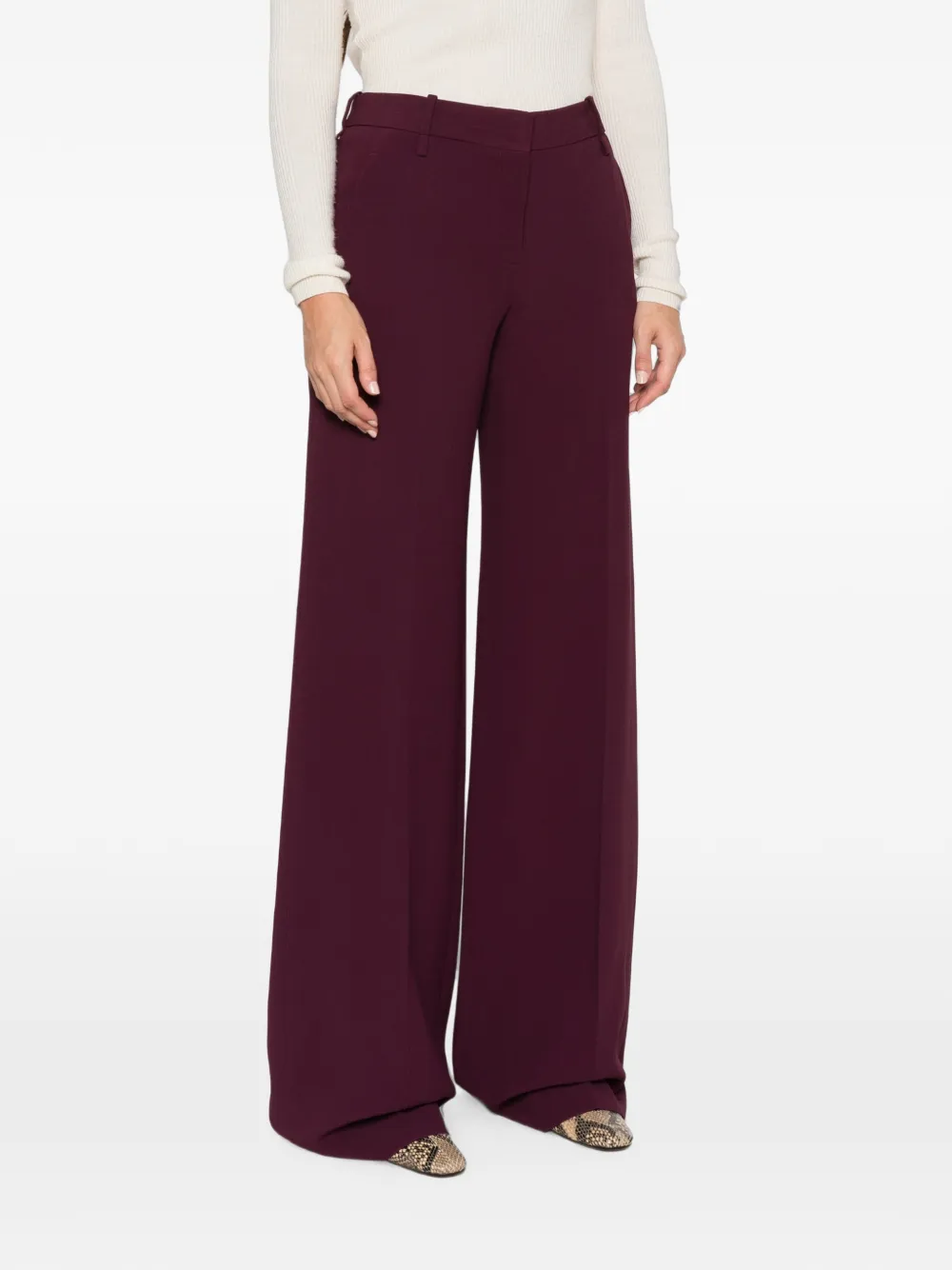 Ermanno Scervino Pantalon met wijde pijpen Paars