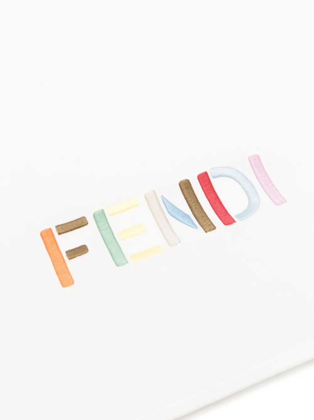 Fendi Kids Deken met geborduurd logo Wit