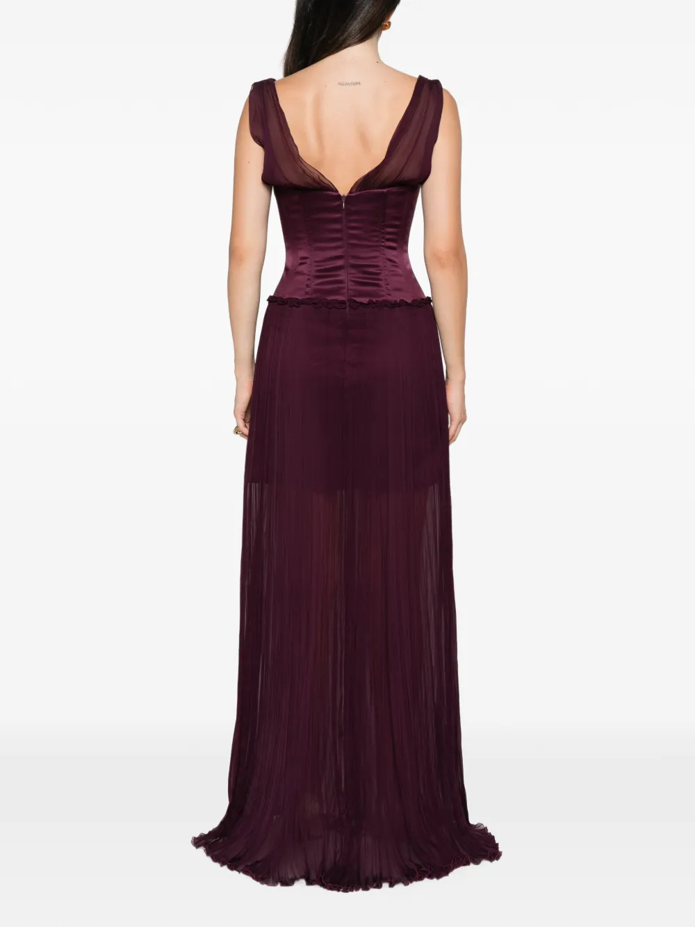 Ermanno Scervino Geplooide maxi-jurk Paars