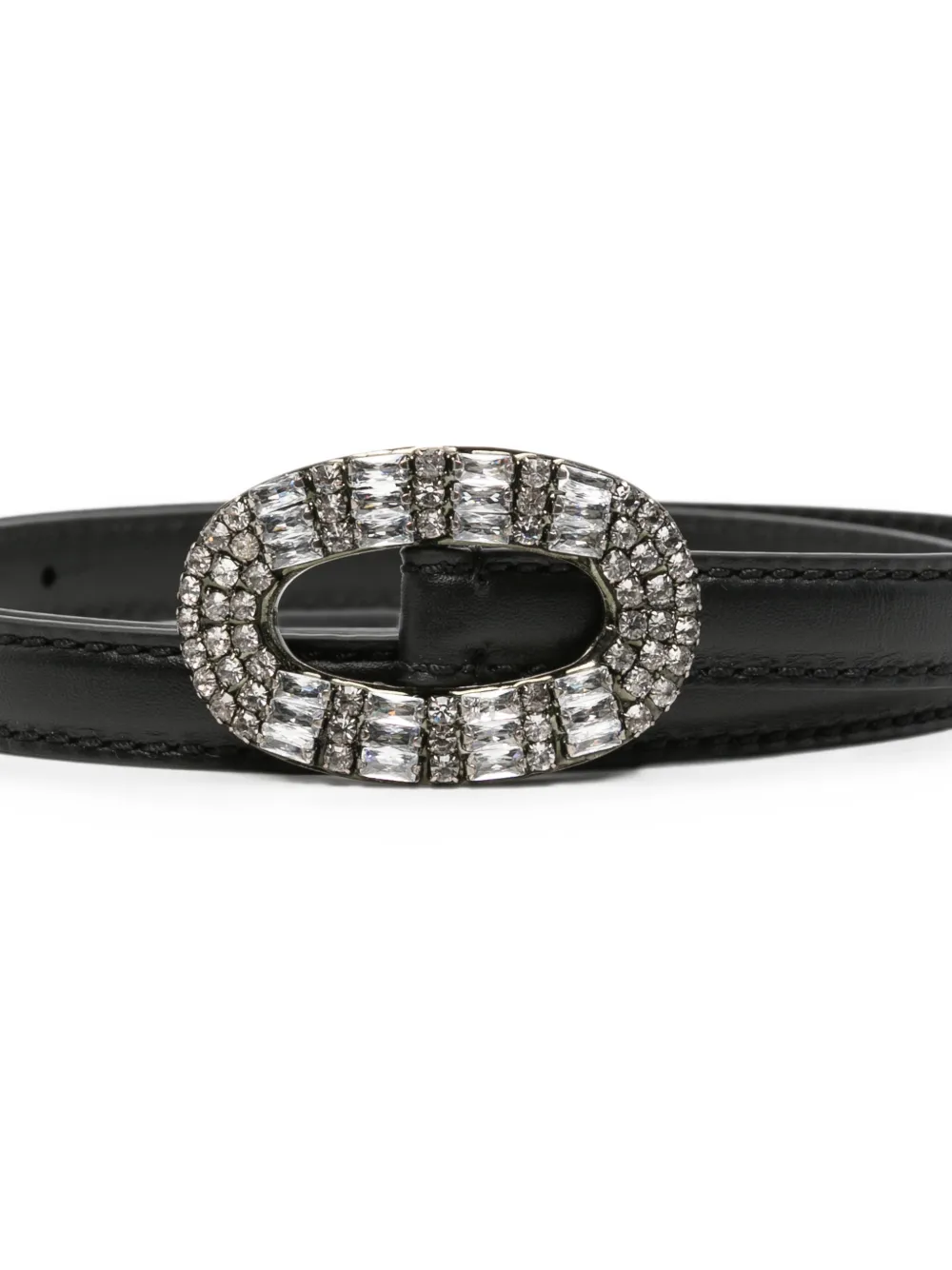 Ermanno Scervino crystal-embellished leather belt Zwart