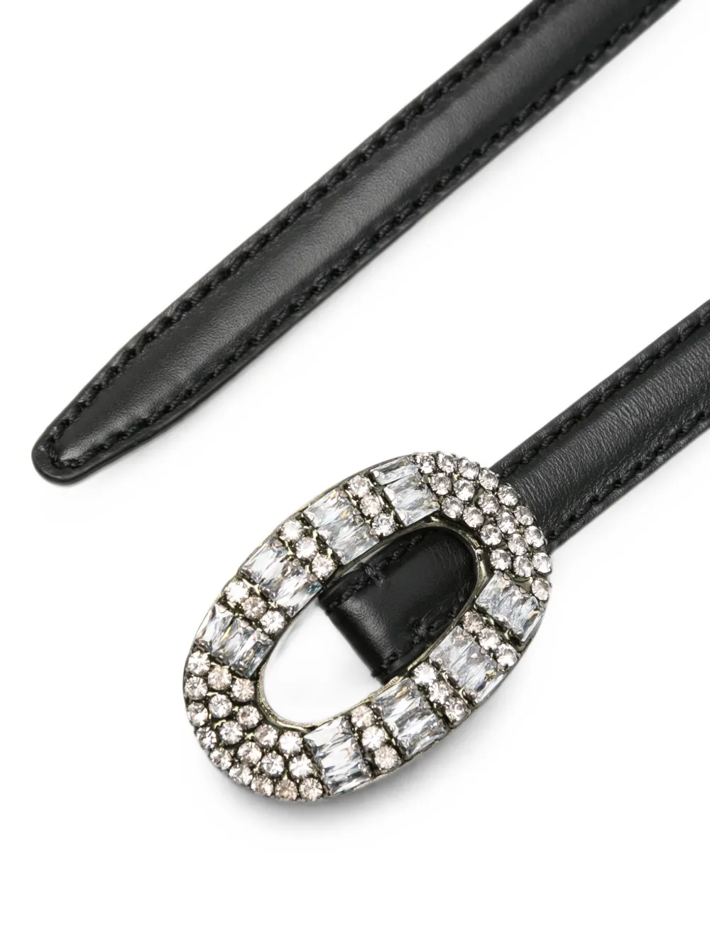 Ermanno Scervino crystal-embellished leather belt Zwart