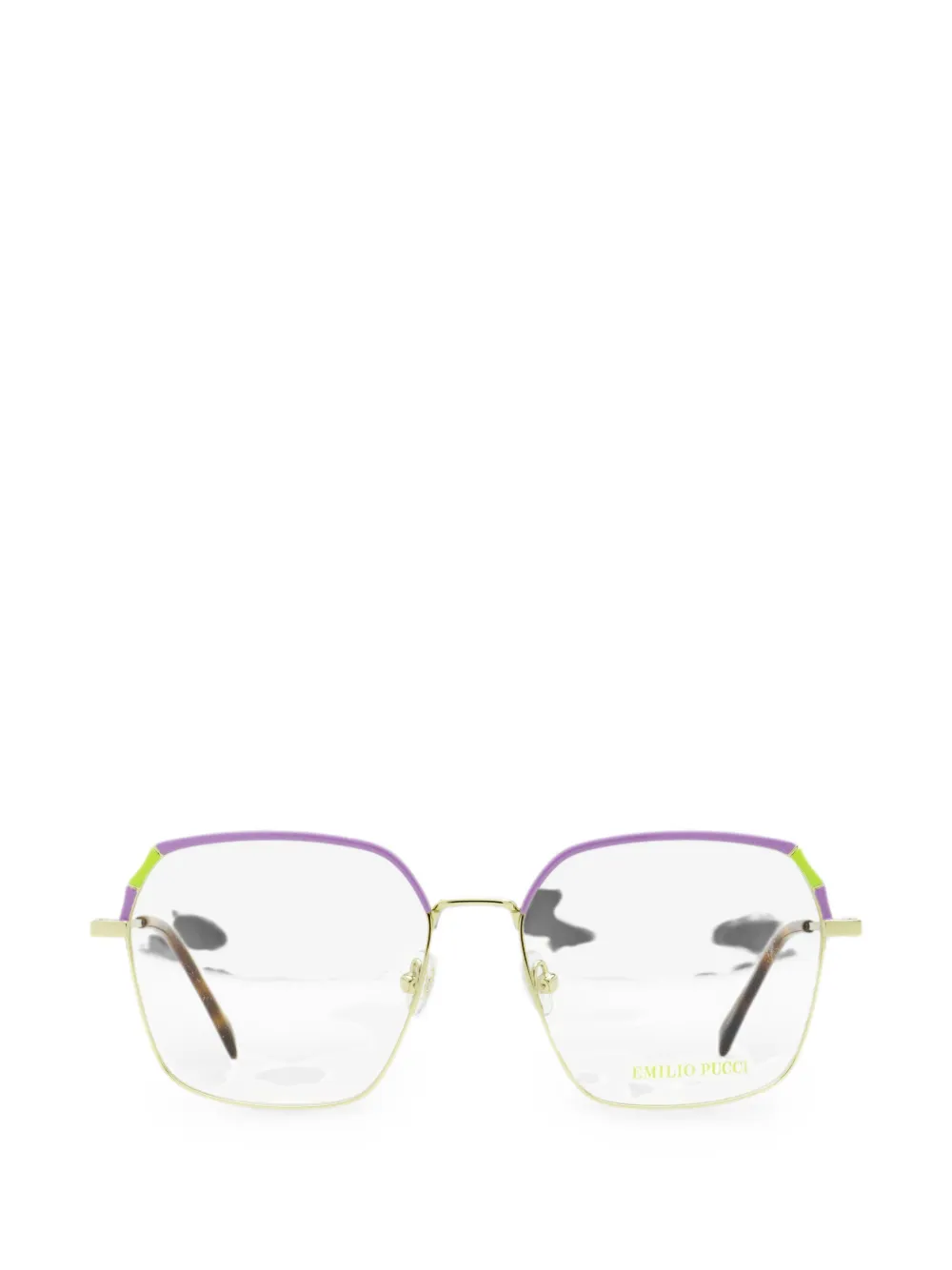 PUCCI Bril met geometrisch montuur en logo-patroon Goud