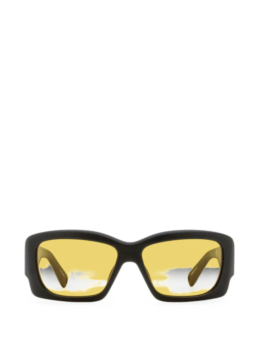 Jacquemus x Linda Farrow Croisiere rectangular sunglasses in matt black - Schwarz