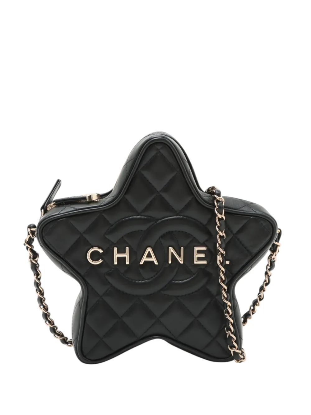 CHANEL Pre-Owned 2021-2026 Quilted Lambskin Walk Of Fame Star crossbody bag - Nero