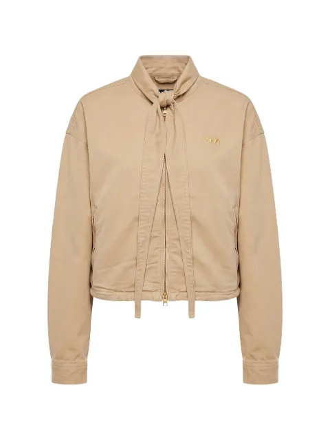 Diesel tie-neck logo-plaque jacket