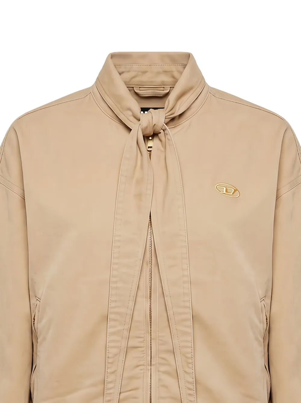 Diesel Jack met gestrikte hals en logoplakkaat Beige