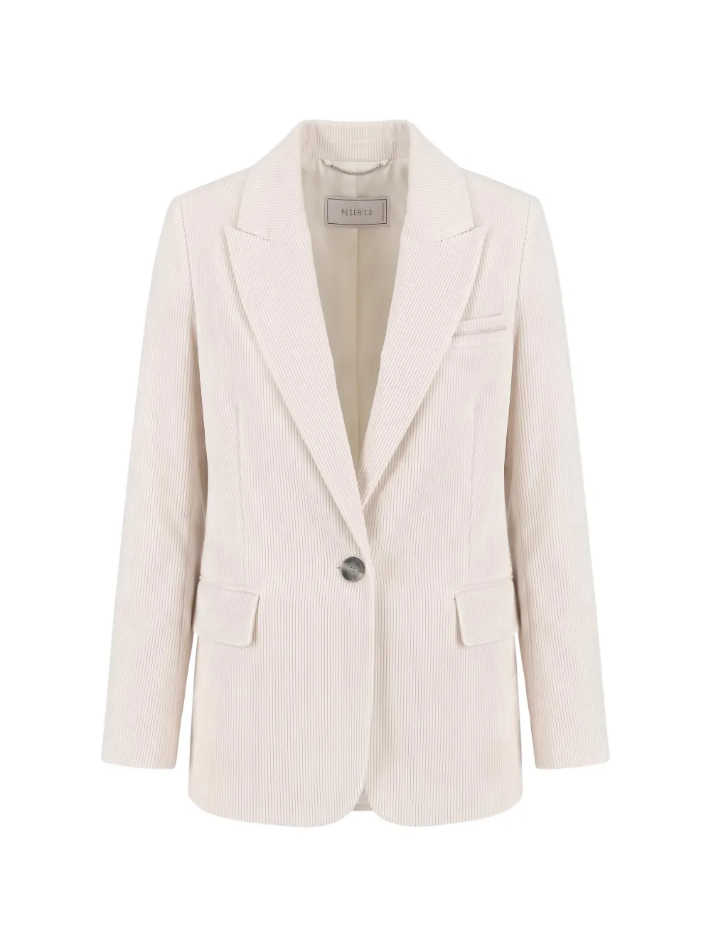 Peserico Ribfluwelen blazer met enkele rij knopen Beige