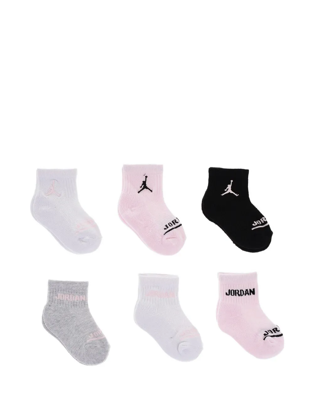 Jordan Kids logo-embroidered socks set (set of six) Roze