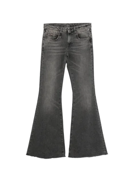 R13 faded-effect flared jeans