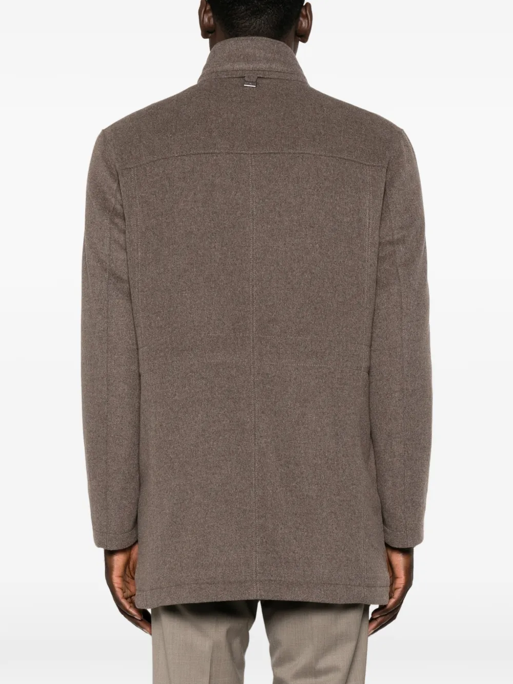 Corneliani Jas met klepzak en hoge hals Bruin