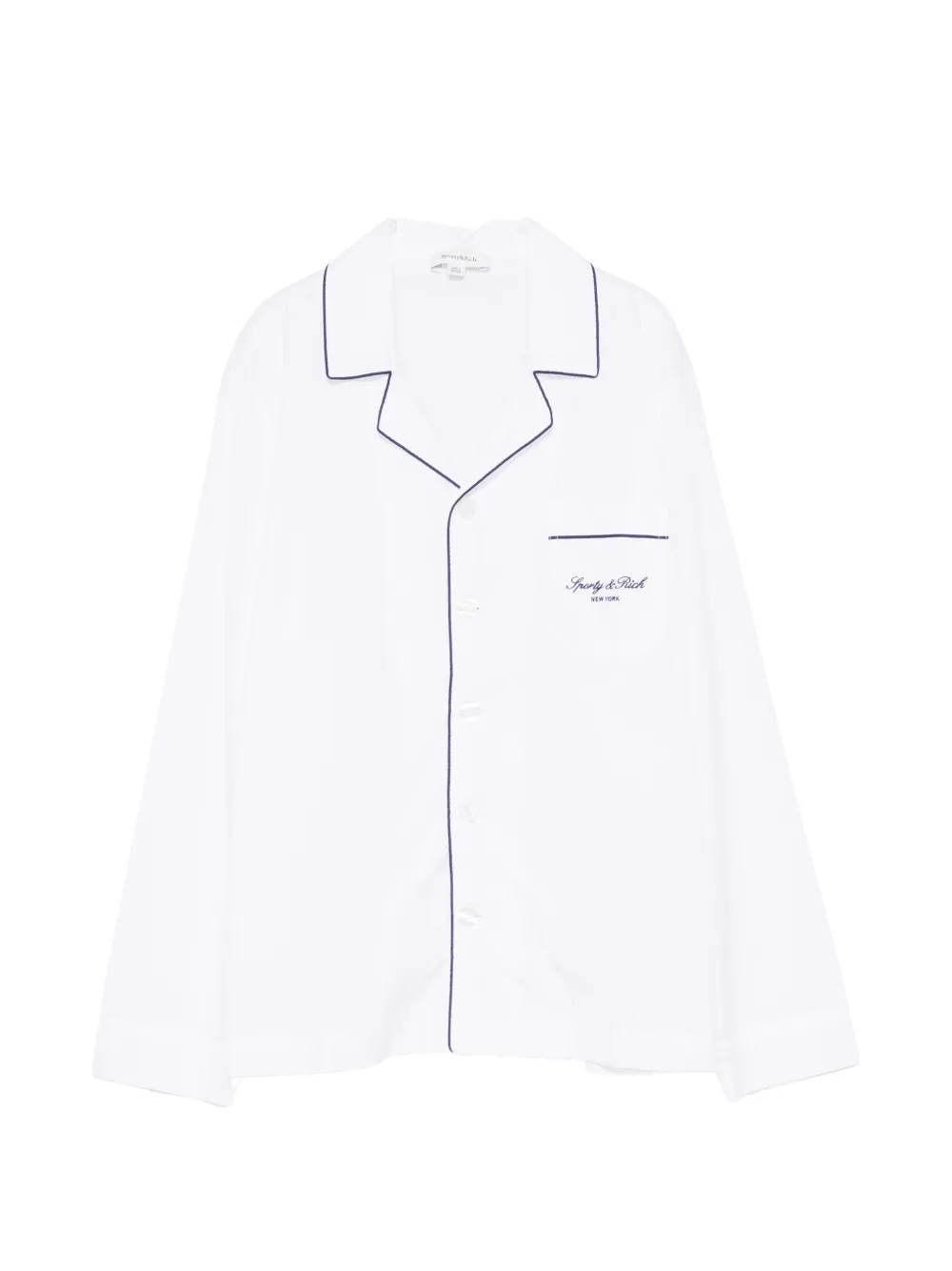 Sporty & Rich piping-detail shirt Wit