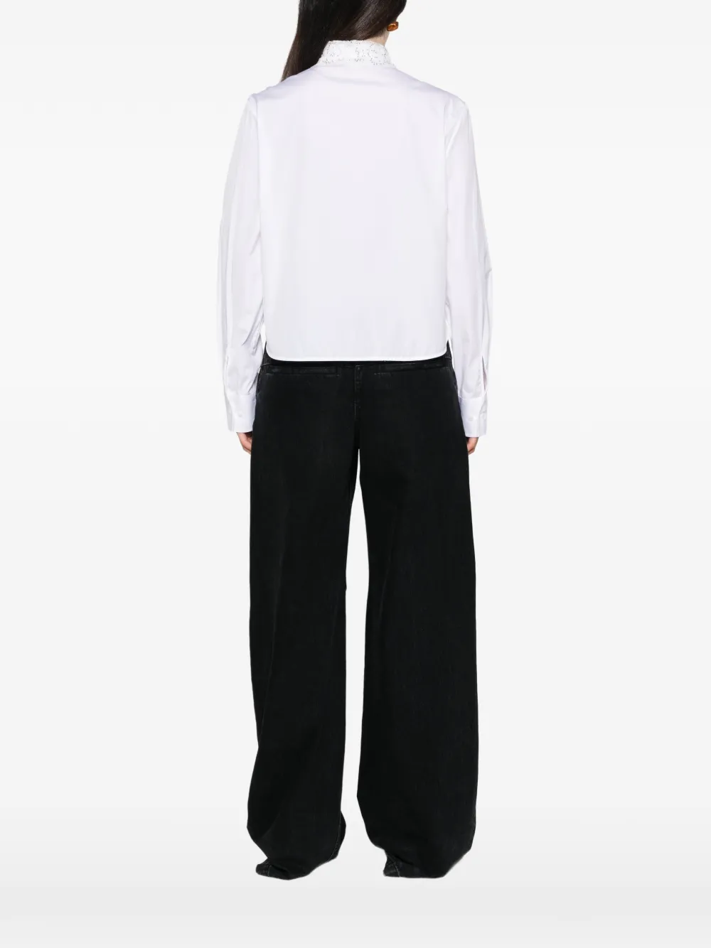 Ermanno Scervino Blouse met kanten vlakken verfraaid met pailletten Wit