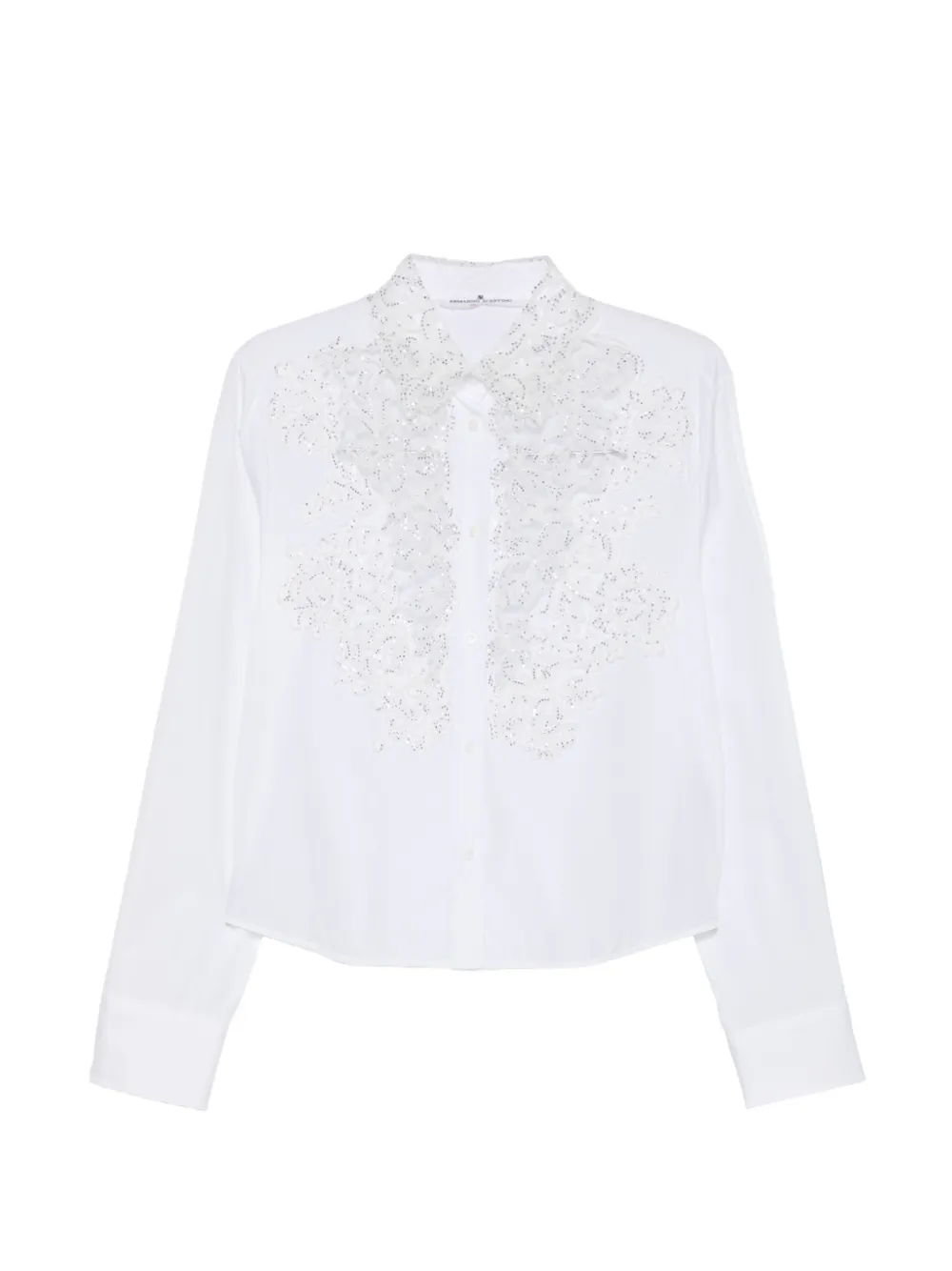 Ermanno Scervino lace-panelled sequin-embellished shirt