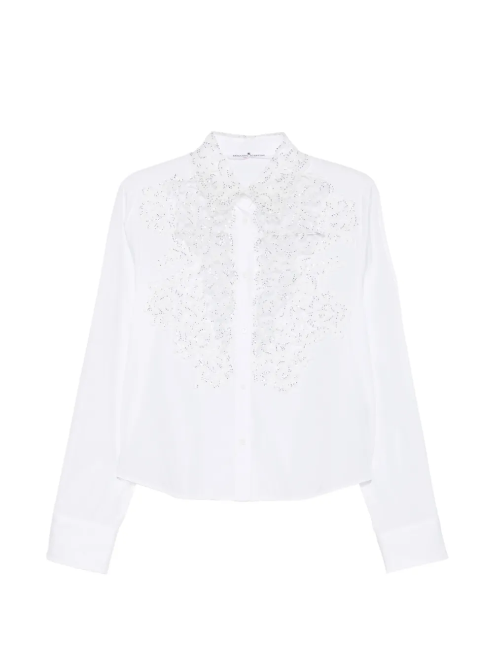 Ermanno Scervino Blouse met kanten vlakken verfraaid met pailletten Wit