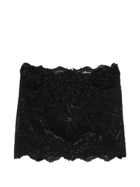 Ermanno Scervino lace-overlay sequin-embellished mini skirt