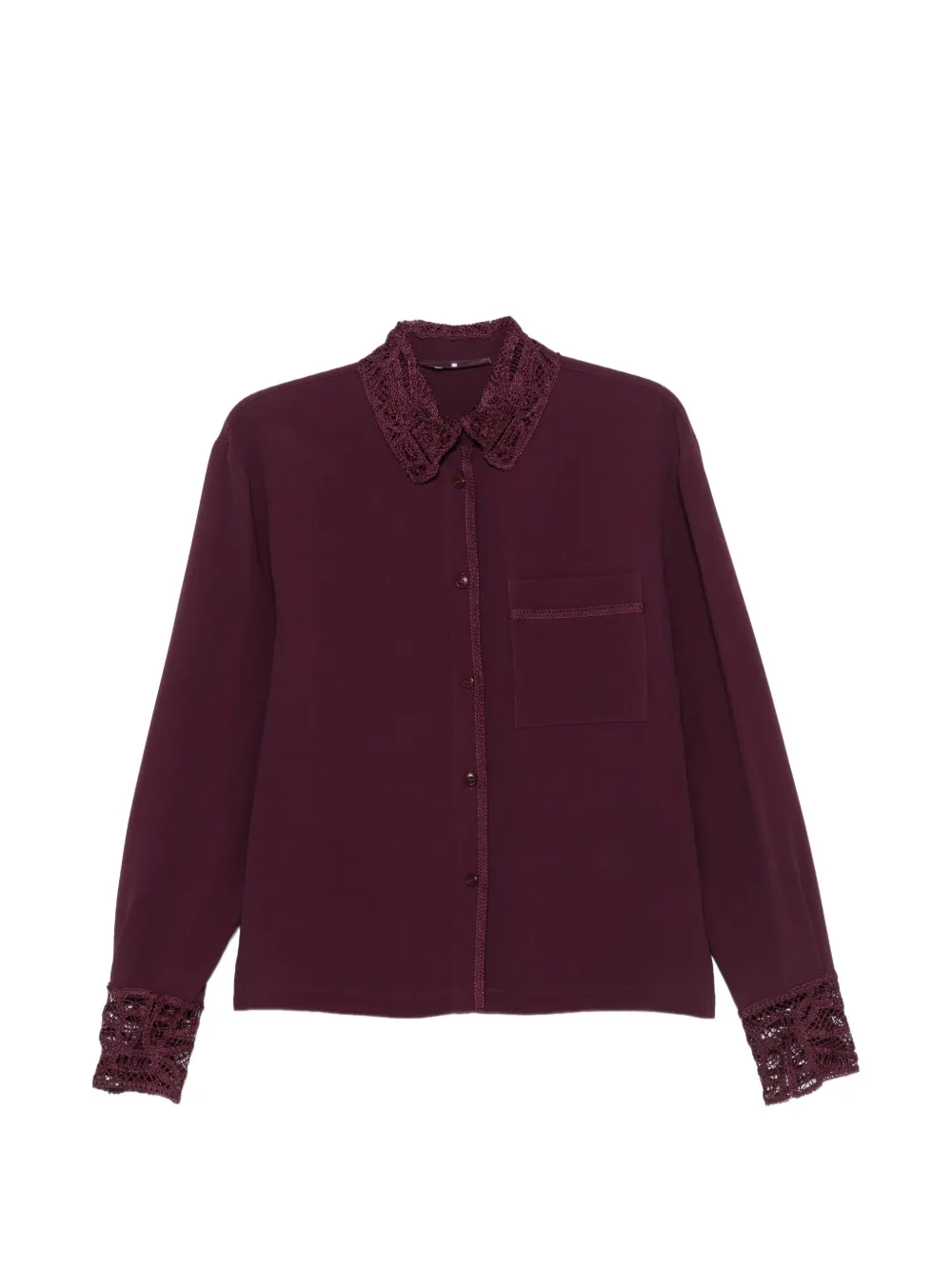 Ermanno Scervino lace-trim button-up shirt