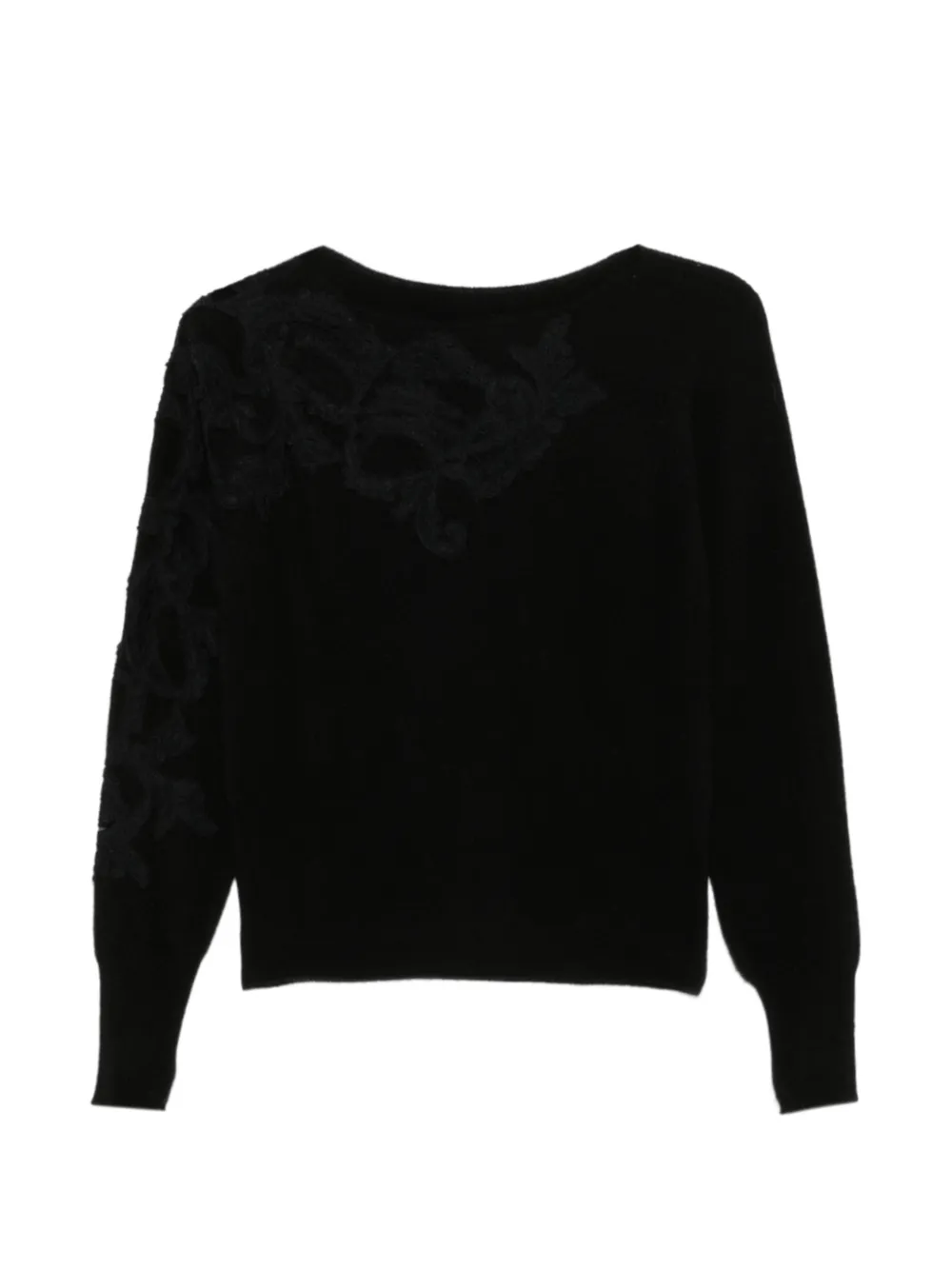 Ermanno Scervino lace-embellished cut-out sweater Zwart