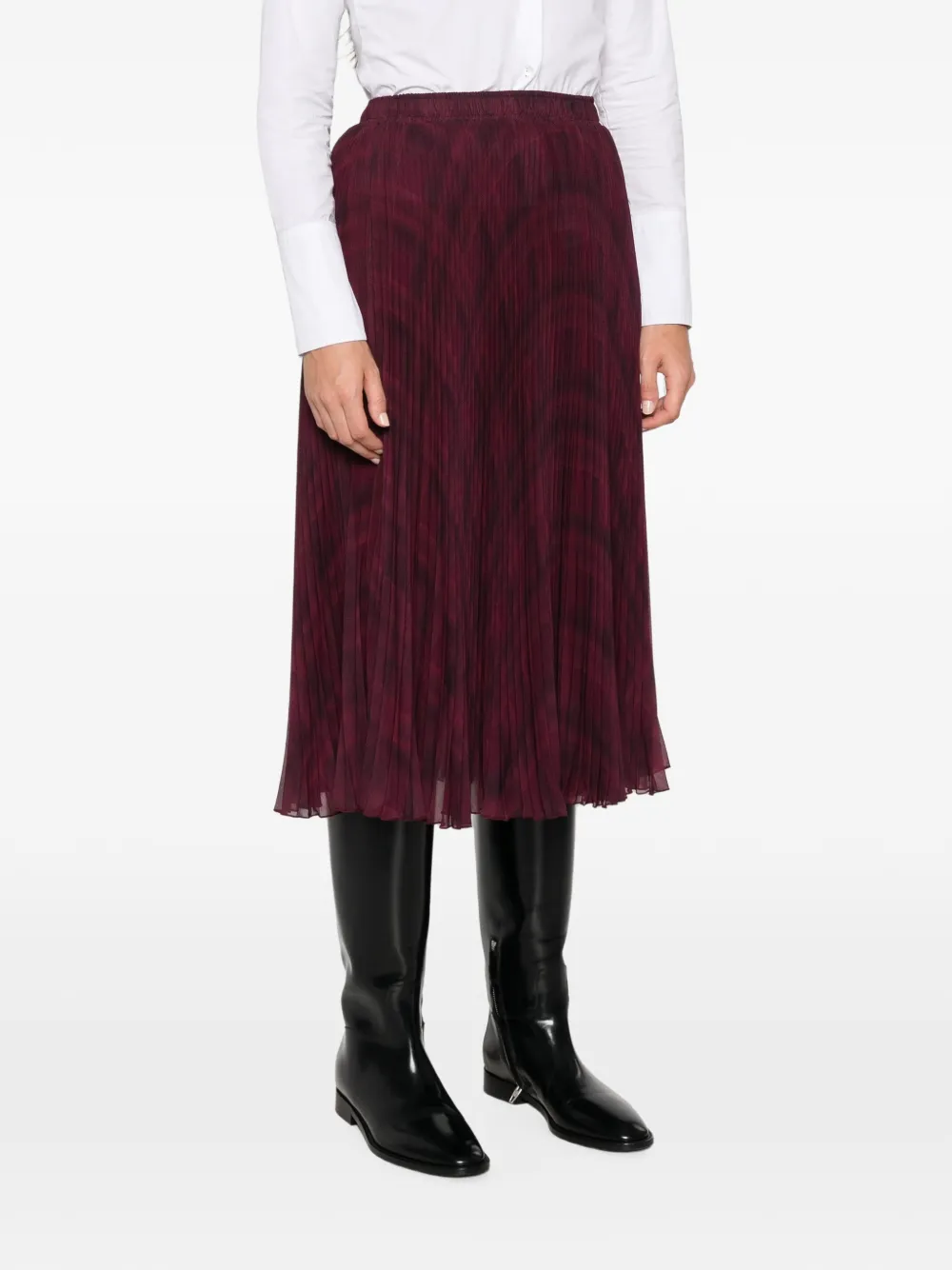 Ermanno Scervino Midi-rok met plissé-effect en patroon Rood