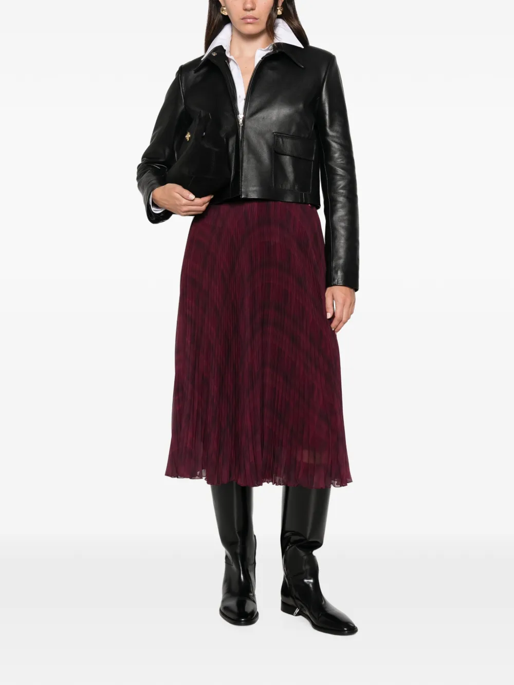 Ermanno Scervino Midi-rok met plissé-effect en patroon Rood