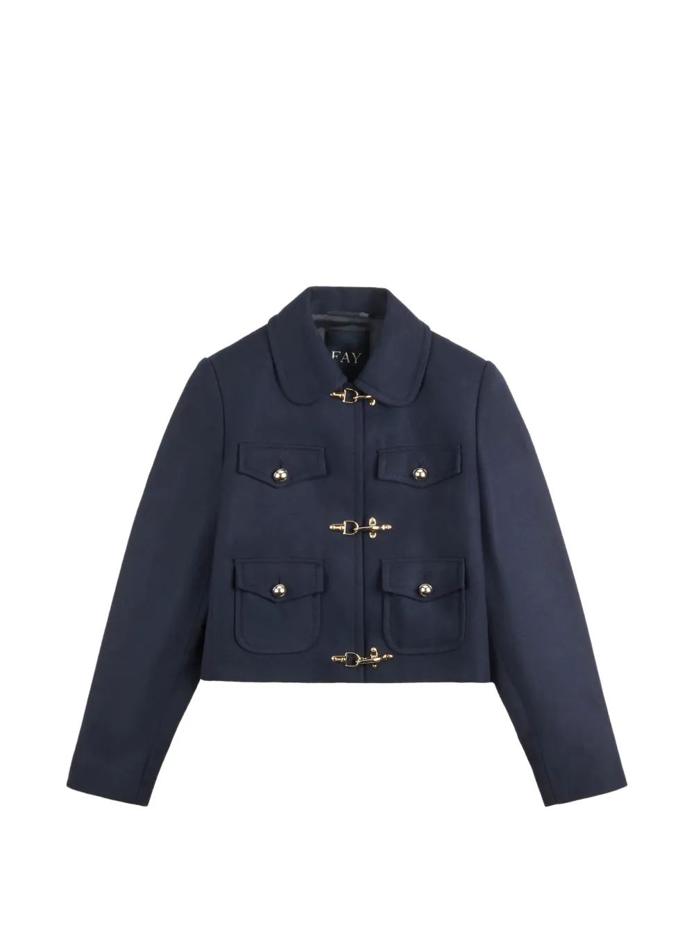Fay 3 Ganci hook-fastening cropped jacket - Blau