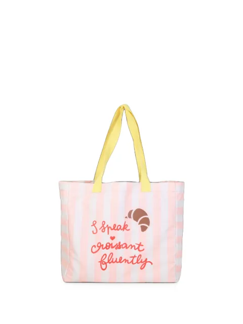 Kids Around striped slogan-print tote bag