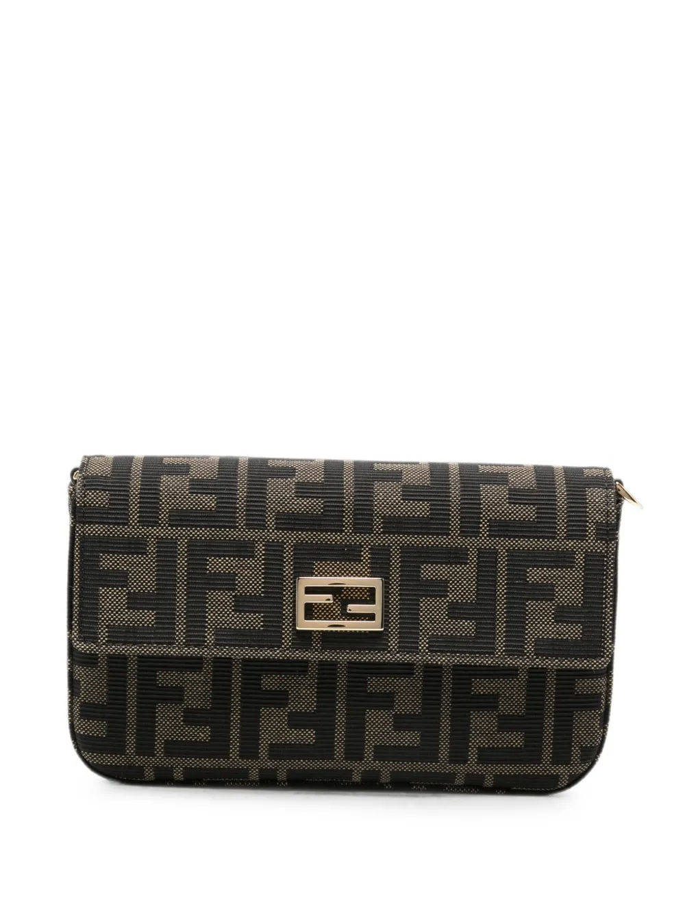 FENDI Baguette FF-motif clutch bag - Marrone