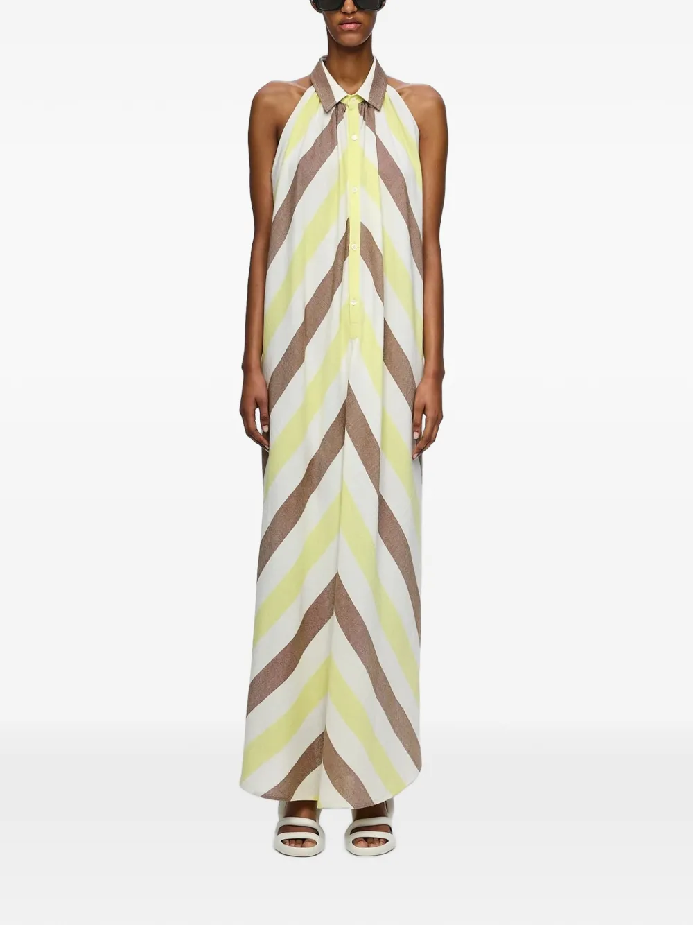 Marrakshi Life maxi The Halter striped dress - Gelb