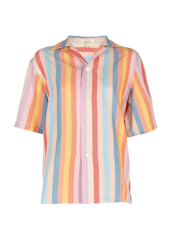 Marrakshi Life Striped Short-sleeve Shirt in Neutrals