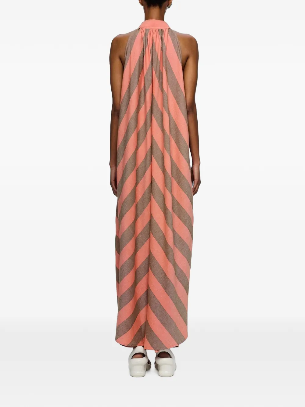 Marrakshi Life Maxi the Halter Striped Dress in Orange, view 3