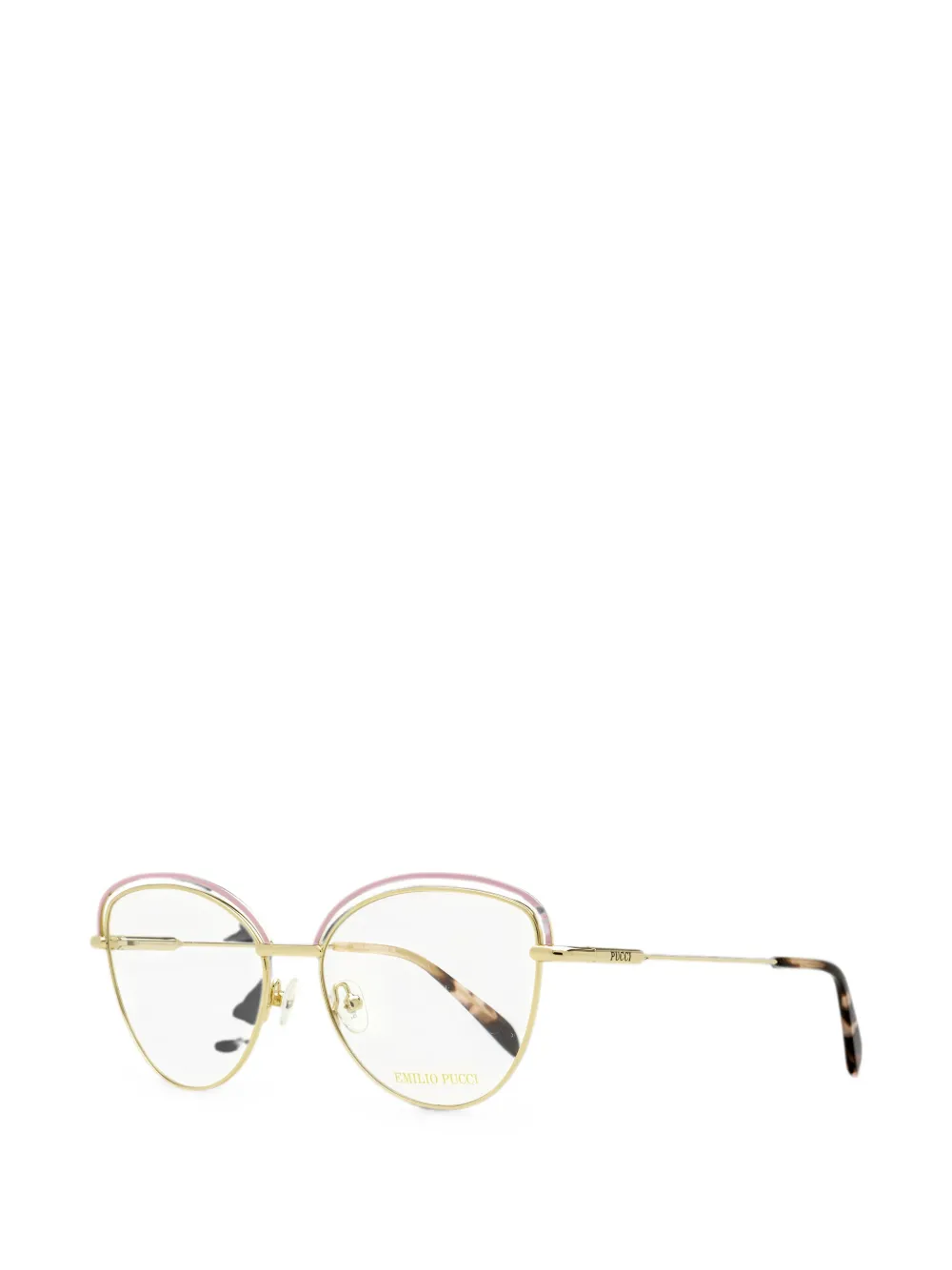 Pucci Enamel-accent Butterfly-frame Glasses In 金色