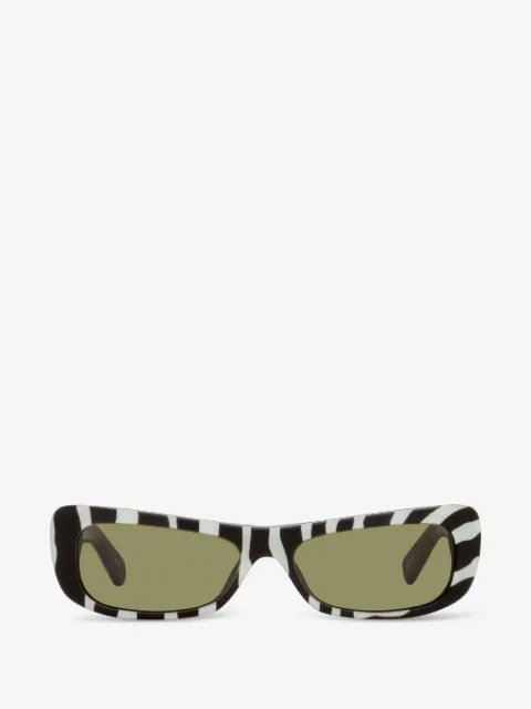 Jacquemus x Linda Farrow Capri rectangular sunglasses in zebra black