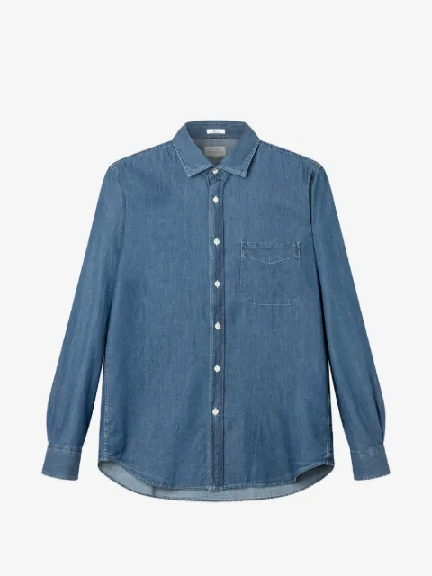 HARTFORD denim-patch pocket shirt