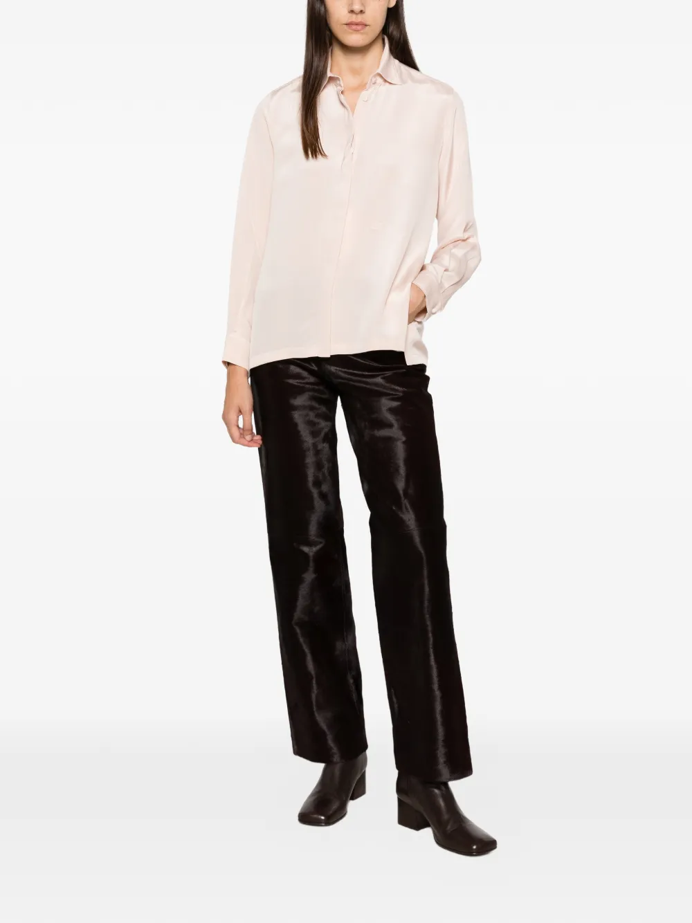 Max Mara Shirtjack met verborgen sluiting Beige