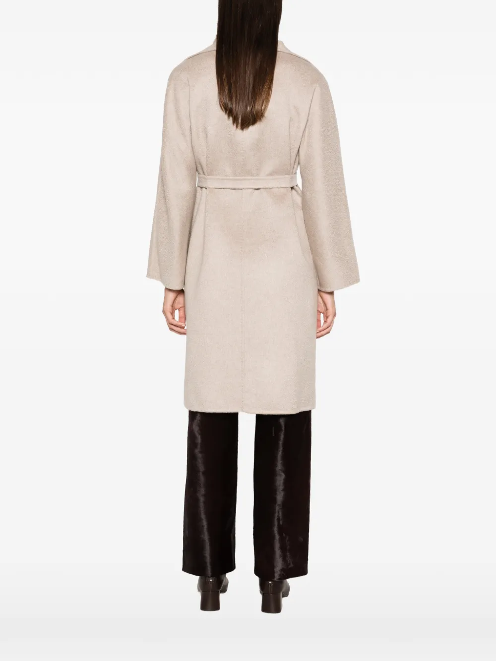 Max Mara belted hooded coat Beige