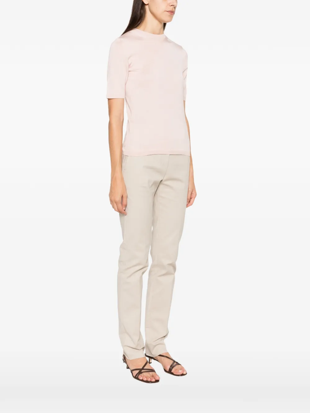 Max Mara short-sleeve knit T-shirt Roze