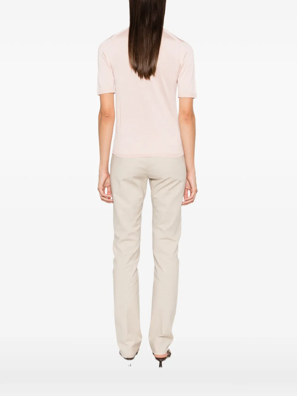 Max Mara short-sleeve knit T-shirt Roze