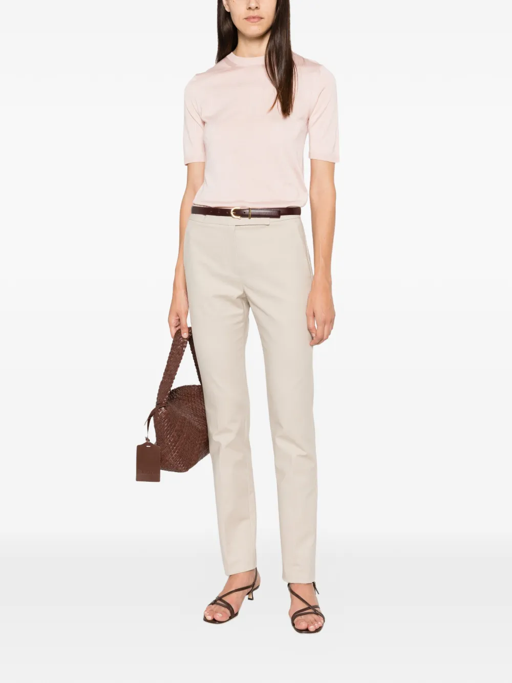 Max Mara short-sleeve knit T-shirt Roze