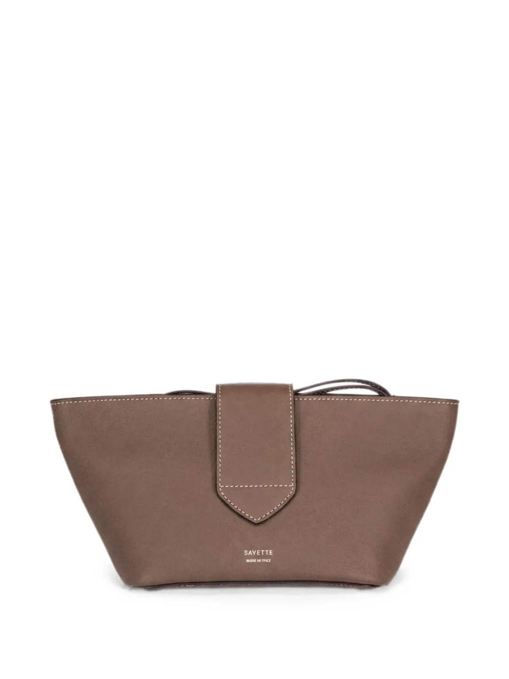Savette Kleine Anello clutch van bewerkt leer Bruin
