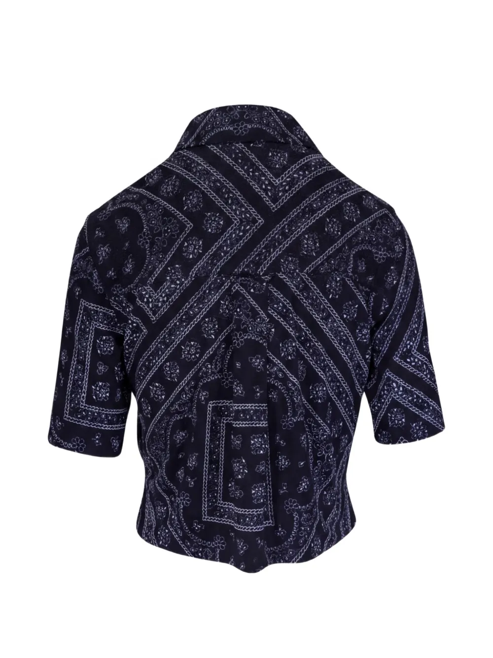 Veronica Beard Leandra cropped blouse met paisley-print Blauw