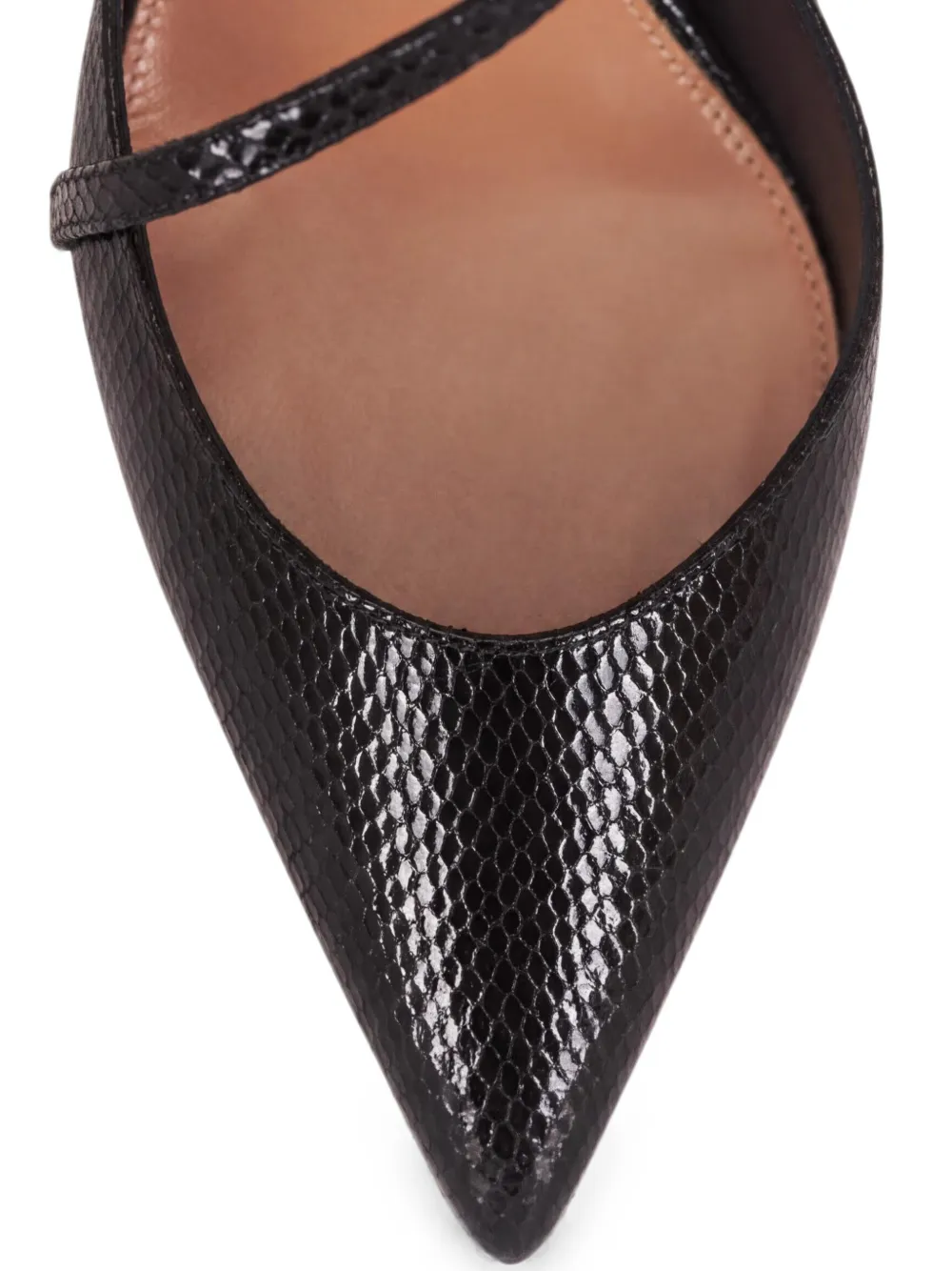 Aquazzura snake-effect slingback pumps Zwart