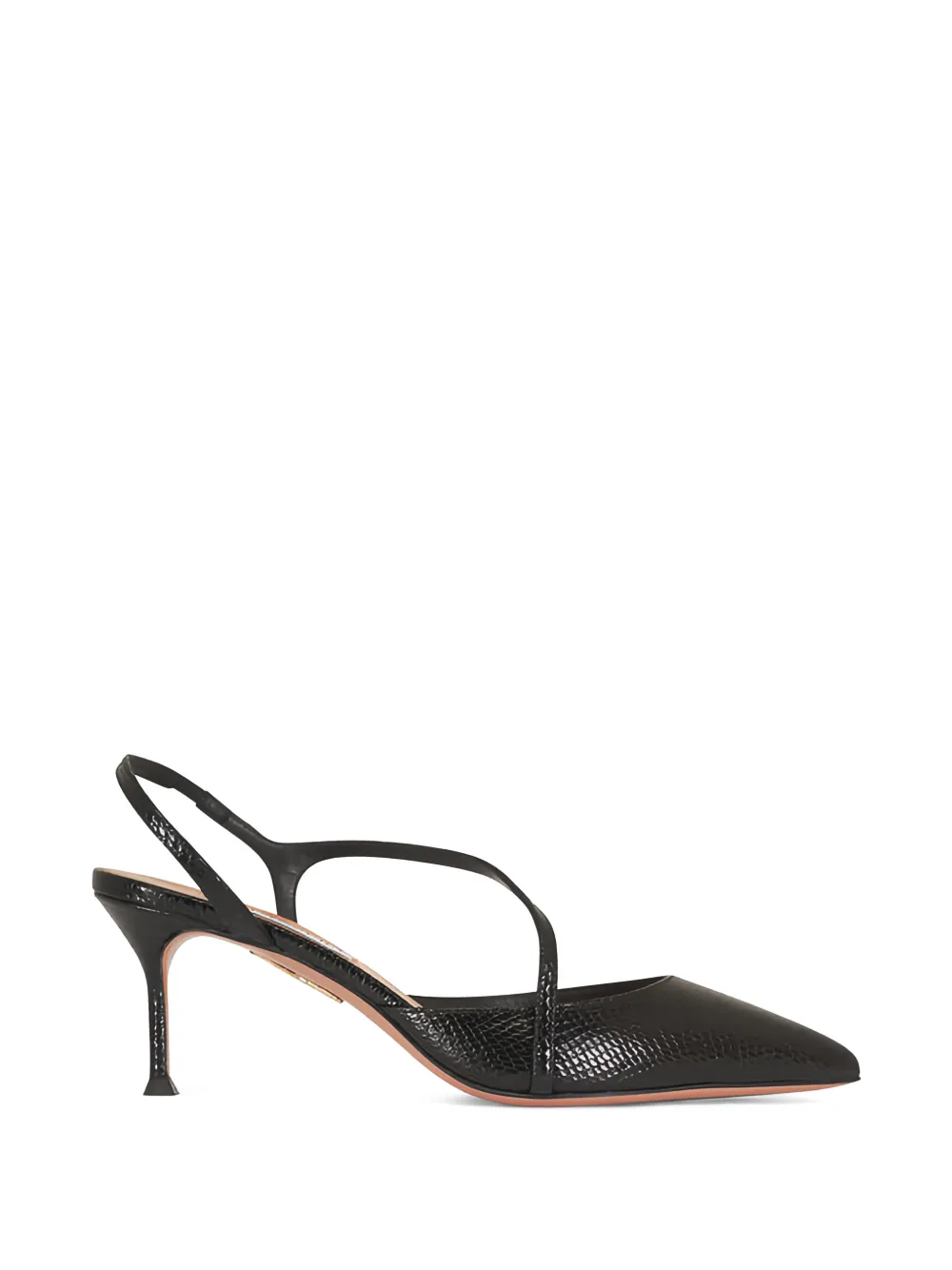 Aquazzura snake-effect slingback pumps Zwart