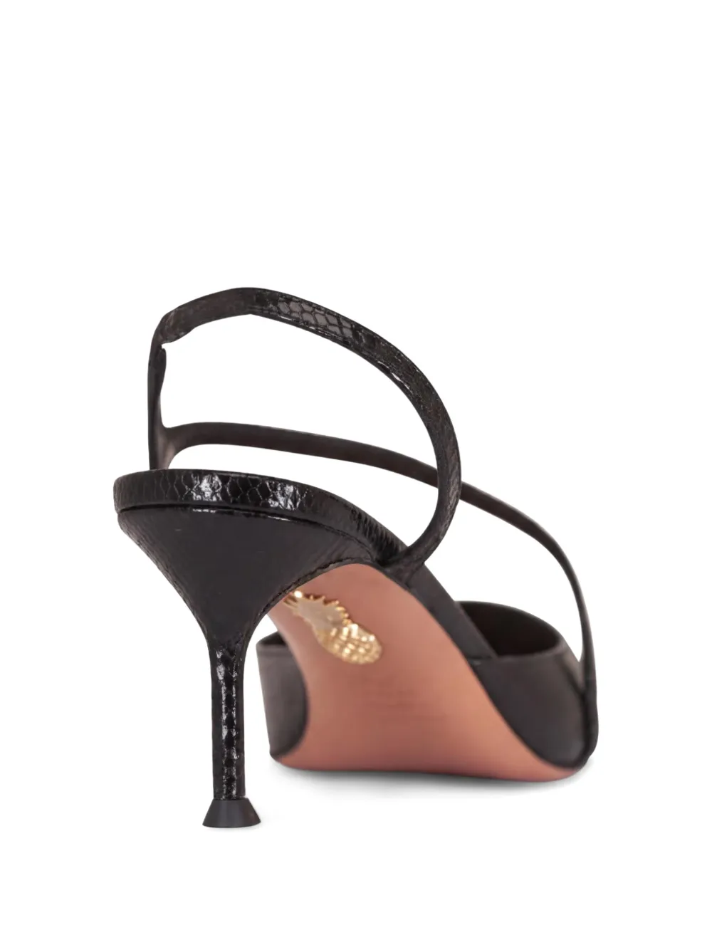 Aquazzura snake-effect slingback pumps Zwart