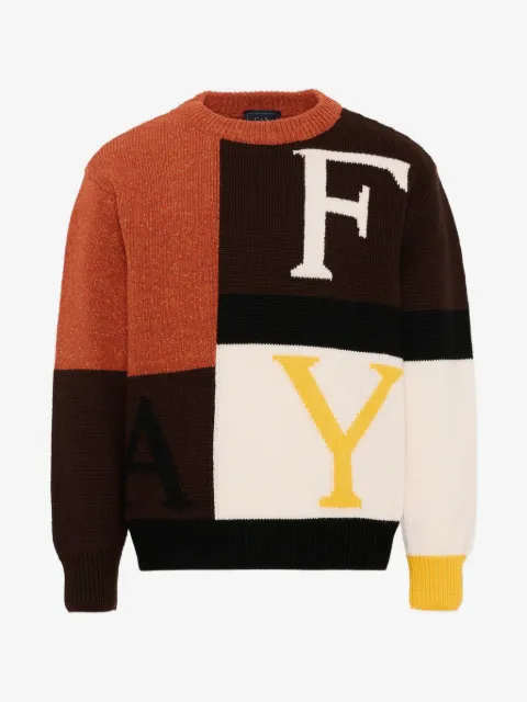 Fay Kids Maglione logo-intarsia colour-block sweater