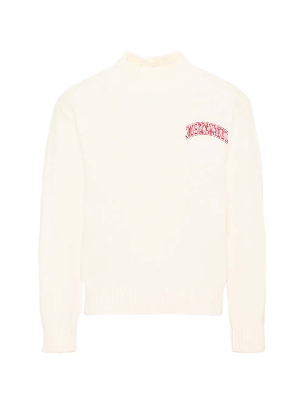 Just Cavalli Kids Dolcevita logo-embroidered button-detail sweater - Toni neutri