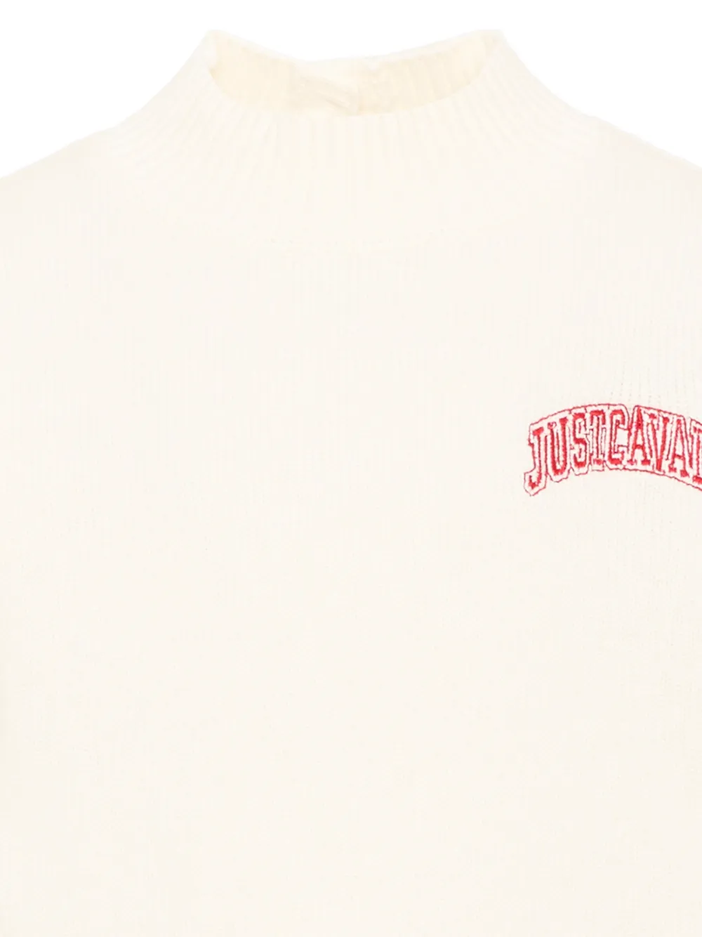 Just Cavalli Kids Dolcevita trui met geborduurd logo en knoopdetail Beige