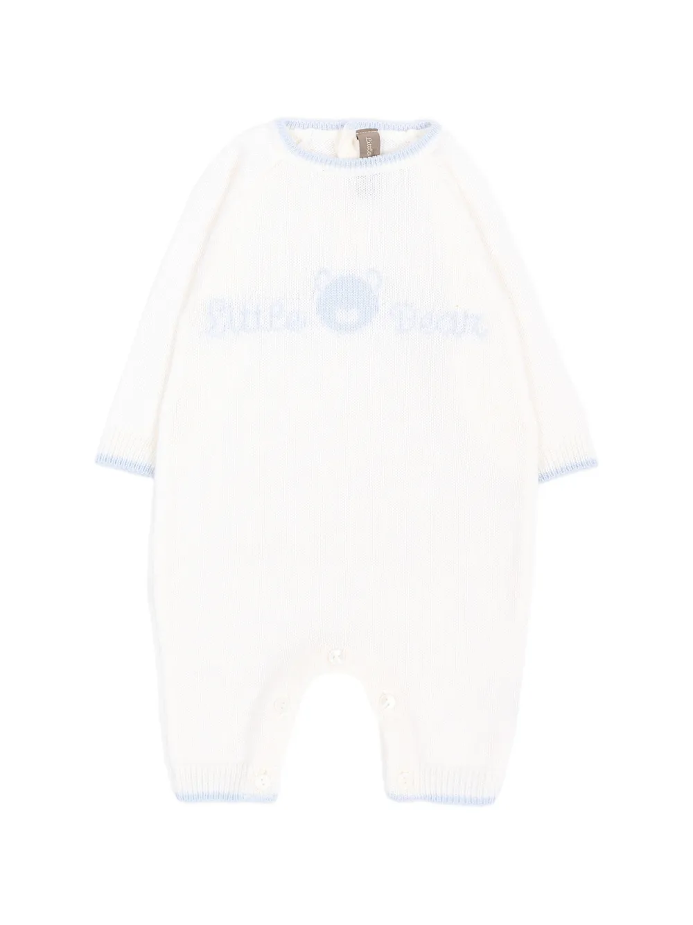 Little Bear Tutina intarsia-knit virgin-wool romper - Toni neutri