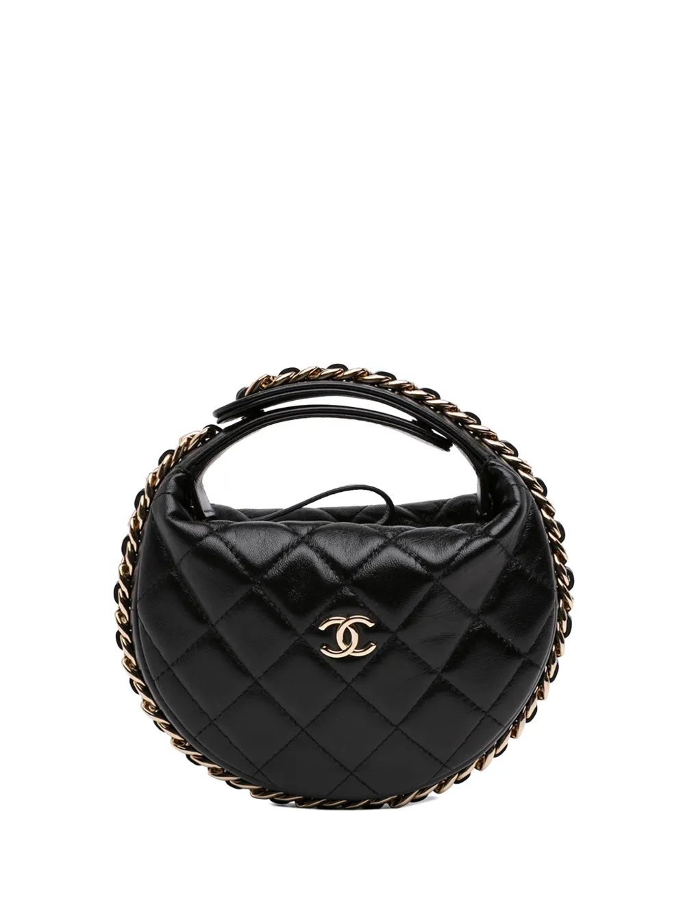 CHANEL Pre-Owned 2021-2026 Mini Quilted Lambskin Chain Around Pouch handbag - Nero