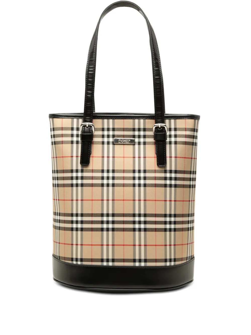 Burberry Pre-Owned 20th Century House Check Coated Canvas bucket bag - Nero