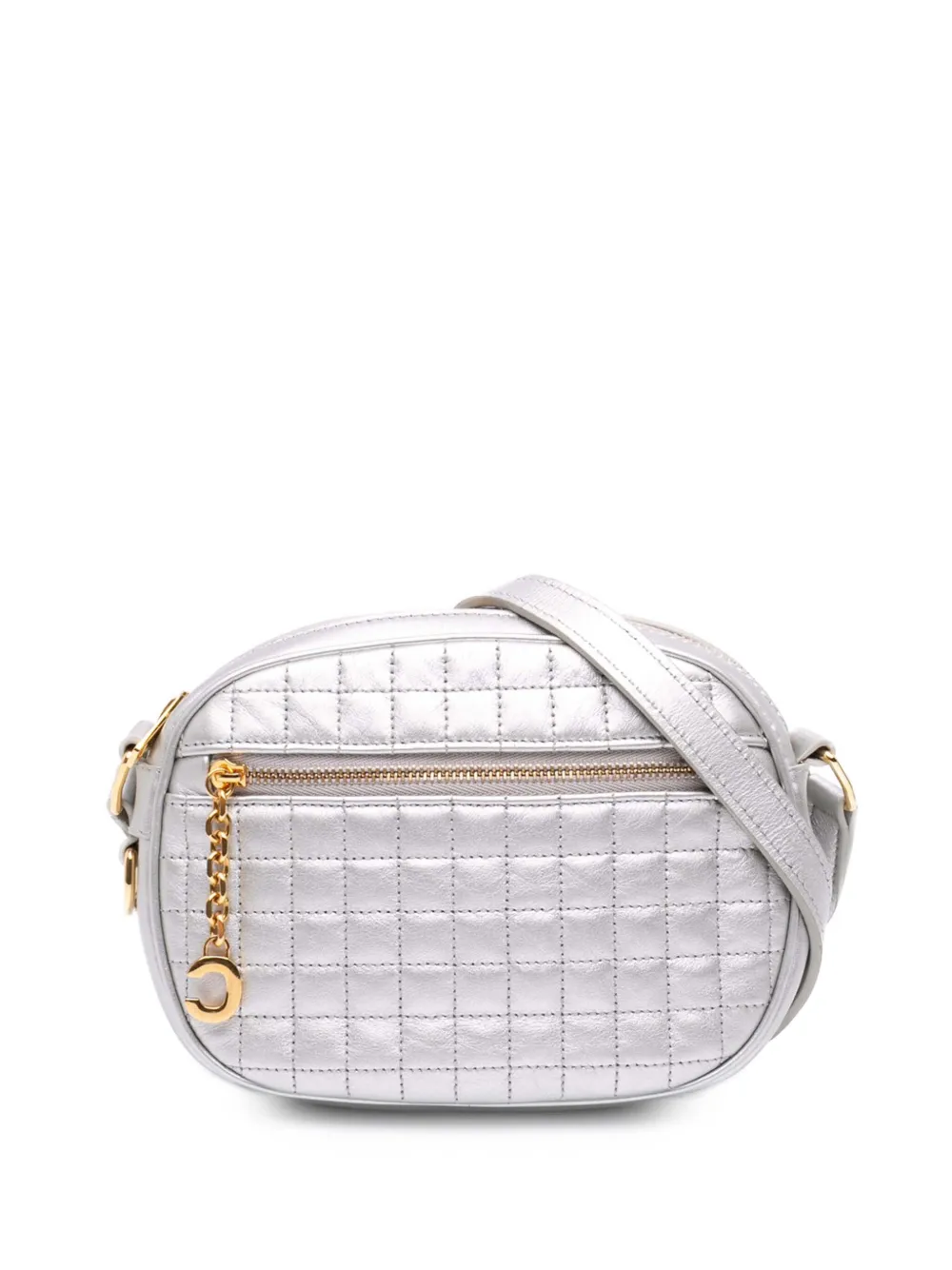 Celine Pre-Owned 2018 Small Quilted Calfskin C Charm Camera Bag crossbody bag - Silber
